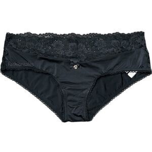 Victorias Secret Body Supersoft Satiny Lace waist Hiphugger panty black Xsmall